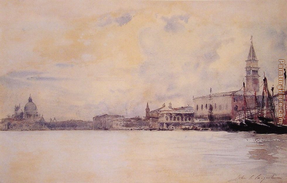 The Entrance to the Grand Canal Venice painting - John Singer Sargent The Entrance to the Grand Canal Venice art painting